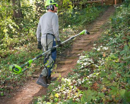 Greenworks tööriist 40v 8-tolline juhtmeta akusaag ja hekilõikuri kinnitus koos 2,0 ah aku ja laadijaga 8H0T4V343