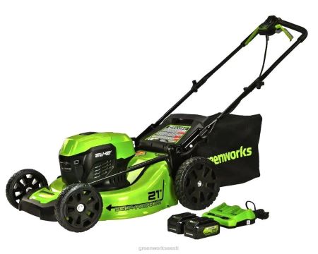 Greenworks tööriist 48v (2x24v) 21" juhtmeta akuga iseliikuva niiduk ja 10" nöörtrimmeri kombineeritud komplekt koos (2) 5,0ah aku ja laadijaga 8H0T4V315