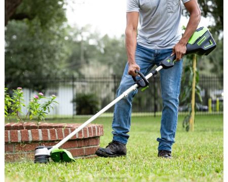 Greenworks tööriist 60V 21" juhtmeta akuga niiduk ja 16" nöörtrimmeri kombineeritud komplekt koos 5,0ah aku ja laadijaga 8H0T4V319