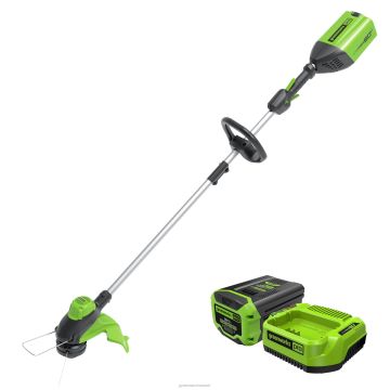 Greenworks tööriist 60 V 13-tolline juhtmeta akutrimmer ja 0,080 nööriga trimmerliini kombineeritud komplekt koos 2,0 ah aku ja laadijaga 8H0T4V337