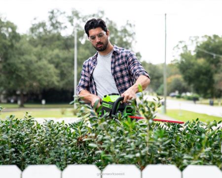 Greenworks tööriist 60v 3 tk juhtmeta aku kombineeritud komplekt nöörtrimmeri, puhuri ja hekilõikuriga 8H0T4V331