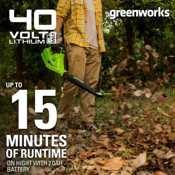 Greenworks tööriist 40v 135 cfm akuga lehepuhur (ainult tööriist) 8H0T4V118