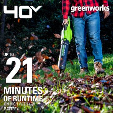 Greenworks tööriist 40v 550 cfm aku lehepuhur koos 4,0 ah aku ja laadijaga 8H0T4V99