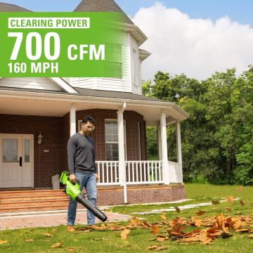 Greenworks tööriist 40v gen 2.5 700 cfm juhtmeta aku harjadeta lehepuhur koos 8.0ah aku ja laadijaga 8H0T4V124