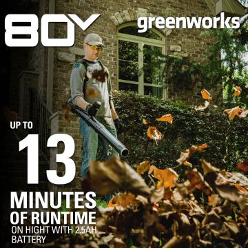 Greenworks tööriist 80v 610 cfm juhtmeta akupuhur (ainult tööriist) 8H0T4V112