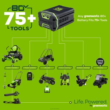 Greenworks tööriist 80v 730 cfm juhtmeta aku lehepuhur 2,5ah aku ja kiirlaadijaga 8H0T4V91