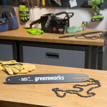 Greenworks tööriist 16" asenduskettsae lati ja keti kombinatsioon 8H0T4V170