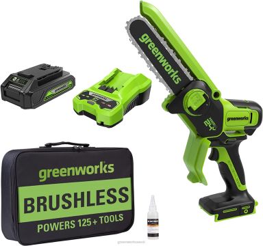 Greenworks tööriist 24v 6" juhtmeta aku harjadeta oksasaag 2,0ah aku ja laadijaga 8H0T4V155 - Sulgemiseks klõpsake pilti