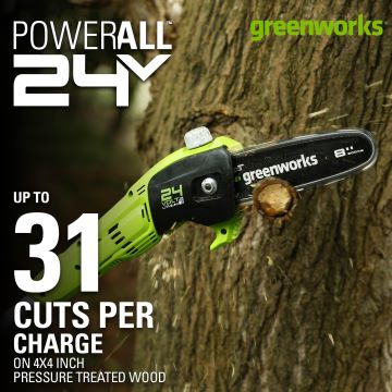 Greenworks tööriist 24v 8" juhtmeta akupostisaag 2,0 ah aku ja laadijaga 8H0T4V154