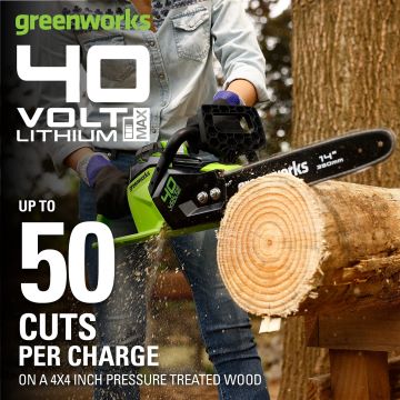 Greenworks tööriist 40v 14" juhtmeta aku harjadeta kettsaag 2,5ah usb aku ja laadijaga 8H0T4V143