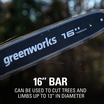 Greenworks tööriist 40v 16" juhtmeta aku kettsaag 4,0ah usb aku ja laadijaga 8H0T4V142