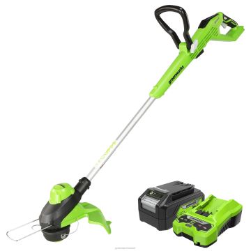 Greenworks tööriist 24 V 13-tolline juhtmeta akutrimmer ja servilõikur 4,0 ah aku ja laadijaga 8H0T4V79