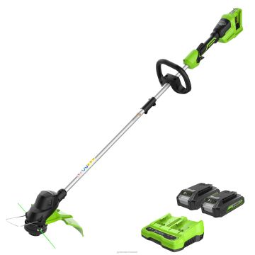 Greenworks tööriist 48v (2x24v) 15" juhtmeta akutrimmer koos (2) 2,0ah usb aku ja laadijaga 8H0T4V72