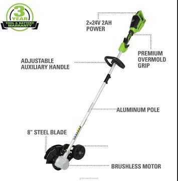 Greenworks tööriist 48v (2x24v) 8" serv koos (2) 4.0ah usb aku ja laadijaga 8H0T4V68