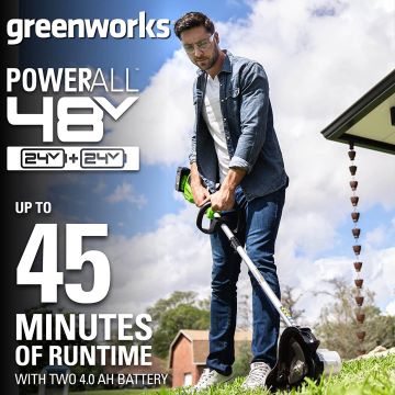 Greenworks tööriist 48v (2x24v) 8" serv koos (2) 4.0ah usb aku ja laadijaga 8H0T4V68