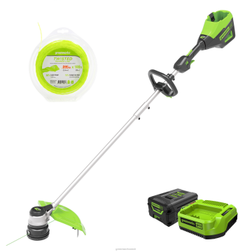 Greenworks tööriist 60 V 16-tolline juhtmeta akutrimmer ja 0,095 nööriga trimmerliini kombineeritud komplekt koos 2,5 ah aku ja laadijaga 8H0T4V90