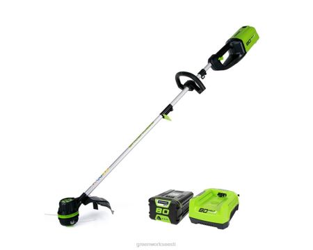 Greenworks tööriist 80 V juhtmeta 16-tolline harjadeta trimmer 2,0 ah aku ja laadijaga 8H0T4V80 - Sulgemiseks klõpsake pilti