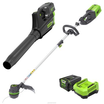 Greenworks tööriist Pro 80v 16" harjadeta trimmer ja 500cfm lehepuhur koos 2,0 ah akuga 8H0T4V83