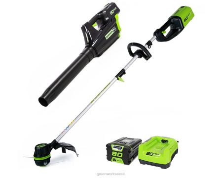 Greenworks tööriist Pro 80v 16" harjadeta trimmer ja 500cfm lehepuhur koos 2,0 ah akuga 8H0T4V83