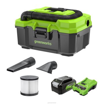 Greenworks tööriist 24 V harjadeta 3-galline juhtmeta aku märg-/kuivtolmuimeja 4.0ah usb aku ja laadijaga 8H0T4V361