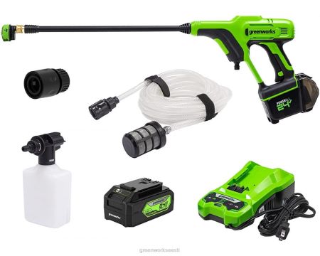 Greenworks tööriist 24v 600 psi 0,8 gpm külma veega juhtmeta toitepuhasti 4,0 ah usb aku ja laadijaga 8H0T4V240