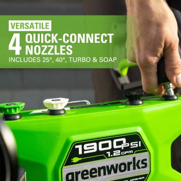 Greenworks tööriist 1900 psi 1,2 gpm külma veega elektriline survepesur 8H0T4V230