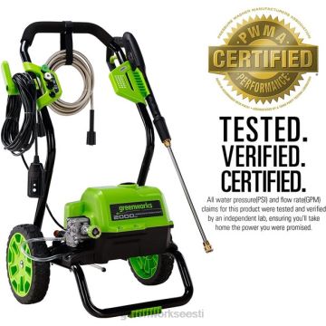 Greenworks tööriist 2000 psi 1,1 gpm külma veega elektriline survepesur (must raam) 8H0T4V228