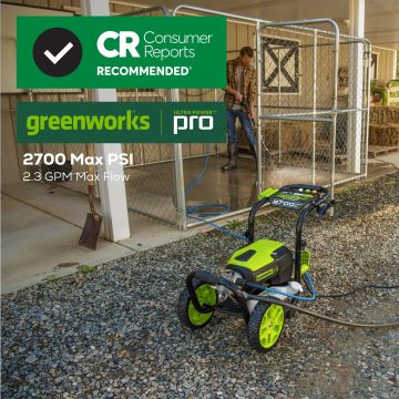 Greenworks tööriist 2700 psi 2,3 gpm külma veega elektriline survepesur 8H0T4V221