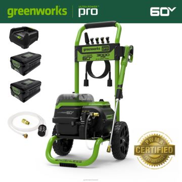 Greenworks tööriist 60v 3000-psi 2,0 gpm elektriline survepesur (2) 4,0ah aku ja kiirlaadijaga 8H0T4V219