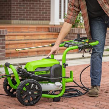 Greenworks tööriist pesemise ja kuivatamise kombineeritud komplekt juhtmega 3000 psi elektrilise survepesuriga ja 60v 610 cfm lehepuhuri, 2,5ah aku ja kiirlaadijaga 8H0T4V326