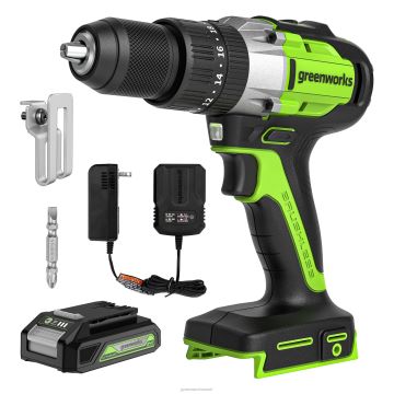 Greenworks tööriist 24 V 1/2" 530 tolli/naela haamer 2,0 ah aku ja laadijaga 8H0T4V399