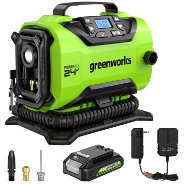 Greenworks tööriist 24 V juhtmeta aku täitur koos 2.0ah aku ja laadijaga 8H0T4V396