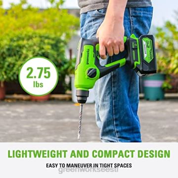 Greenworks tööriist 24v sds 1.2j harjadeta vasarpuur 4.0ah aku ja laadijaga 8H0T4V406