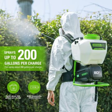 Greenworks tööriist 80 V juhtmeta aku seljakoti pihusti (ainult tööriist) 8H0T4V521